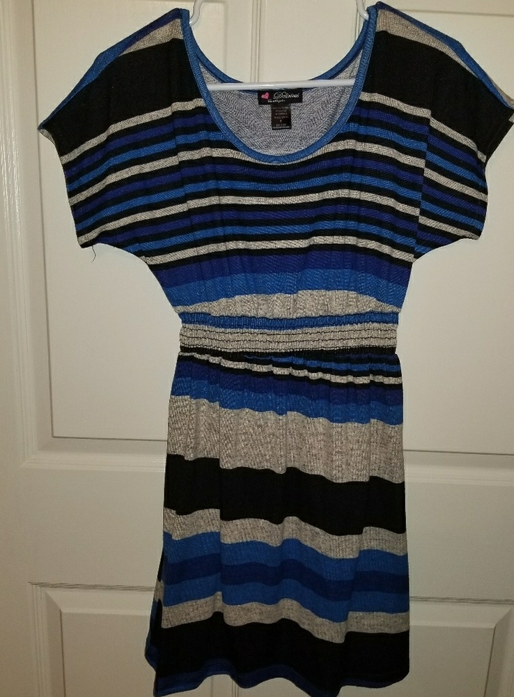 Small Navy, Gray, Black striped dress by Delicious